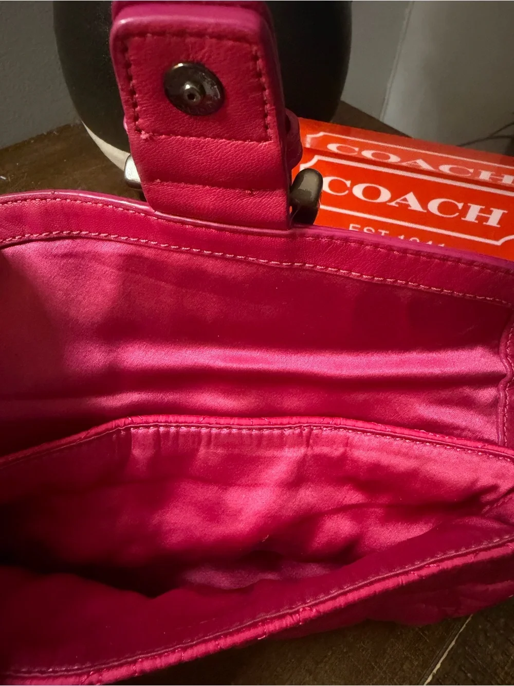 Coach Y2K SoHo Pink Quilted Wristlet